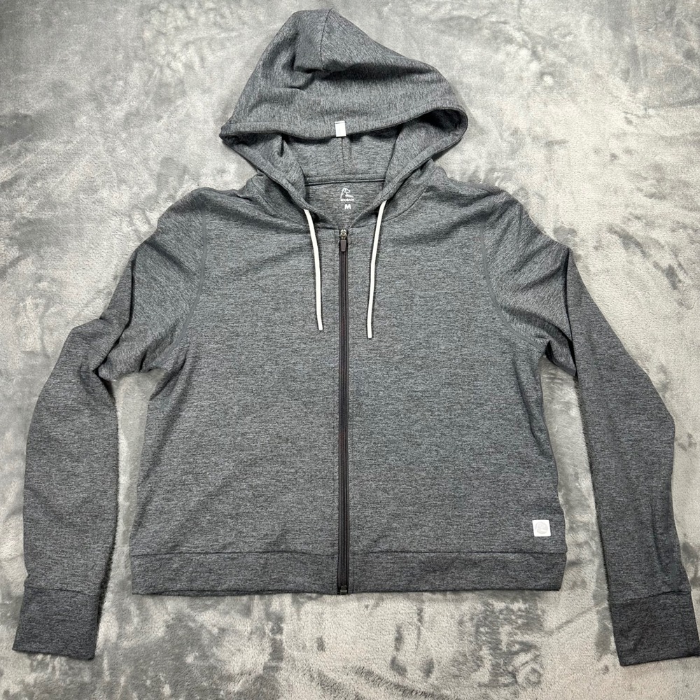 Rhoback Womens Heather Gray Full Zip Performance Hoodie WHFZ-0001-E0002 M